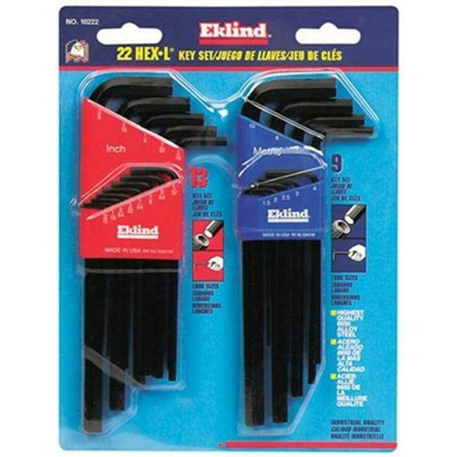 Eklind Tool 269-10222 22 Pc. Hex-L Combo Set Inch & Metric Sizes