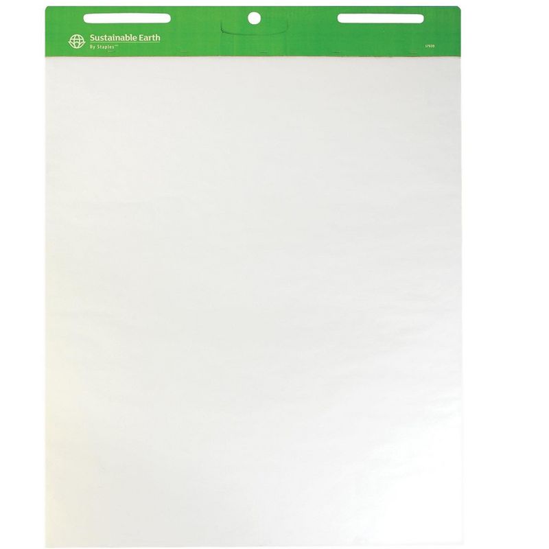 Sustainable Earth Easel Pads 27" x 36" White 50 Sheets/Pad 4 Pads/CT (17639) 807688