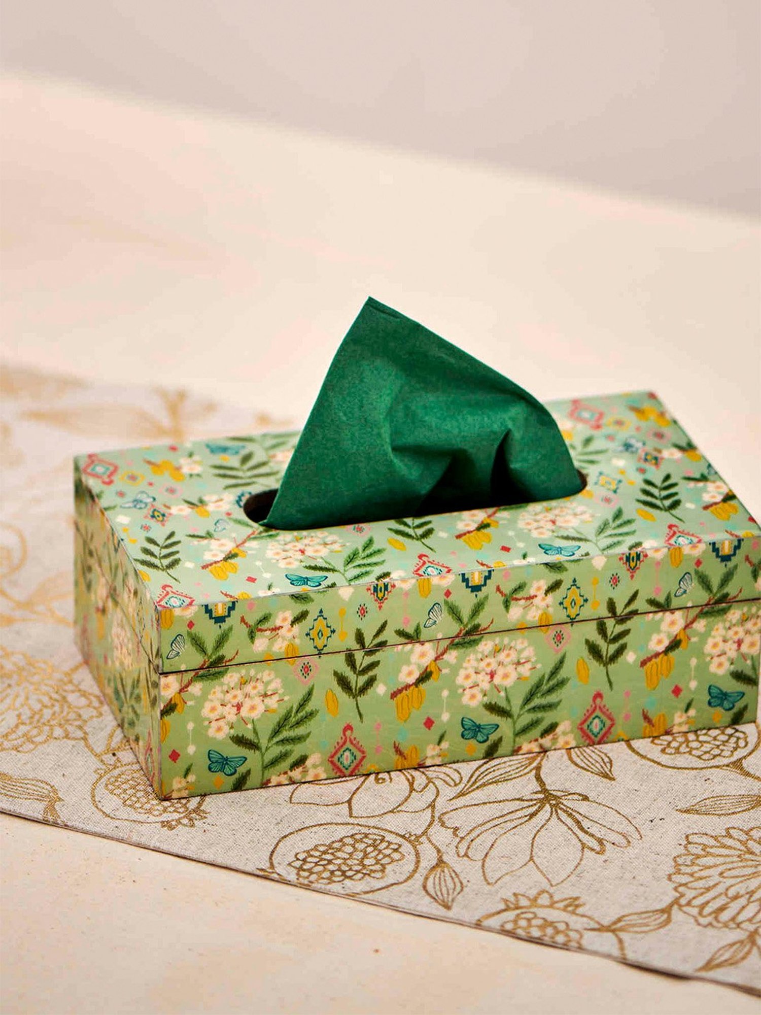 ExclusiveLane The Dancing Peacock Brown Sheesham Wood Napkin Holder - Set of 1