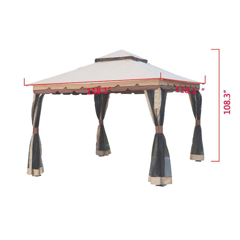 9' Patio Gazebo Brown - Patio Festival