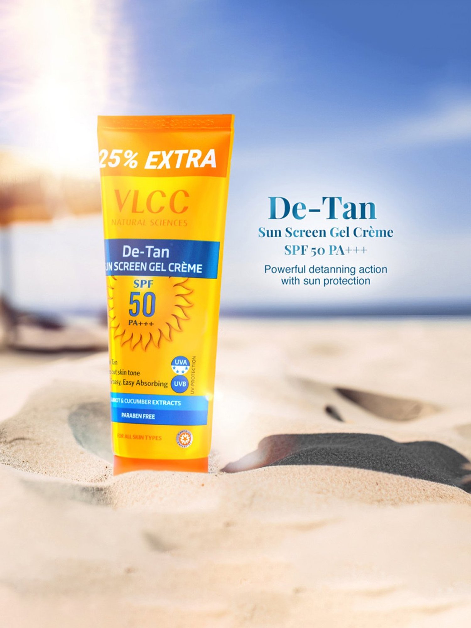 VLCC Water Resistant Sunscreen SPF 60 and De Tan SPF 50 - Pack of 2