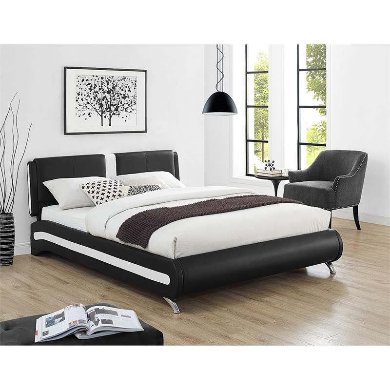 Carlton Black Queen Bed in Black - Camden Isle