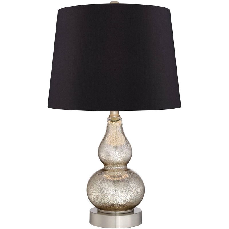 360 Lighting Castine Mercury Glass Black Shade USB Table Lamps Set of 2
