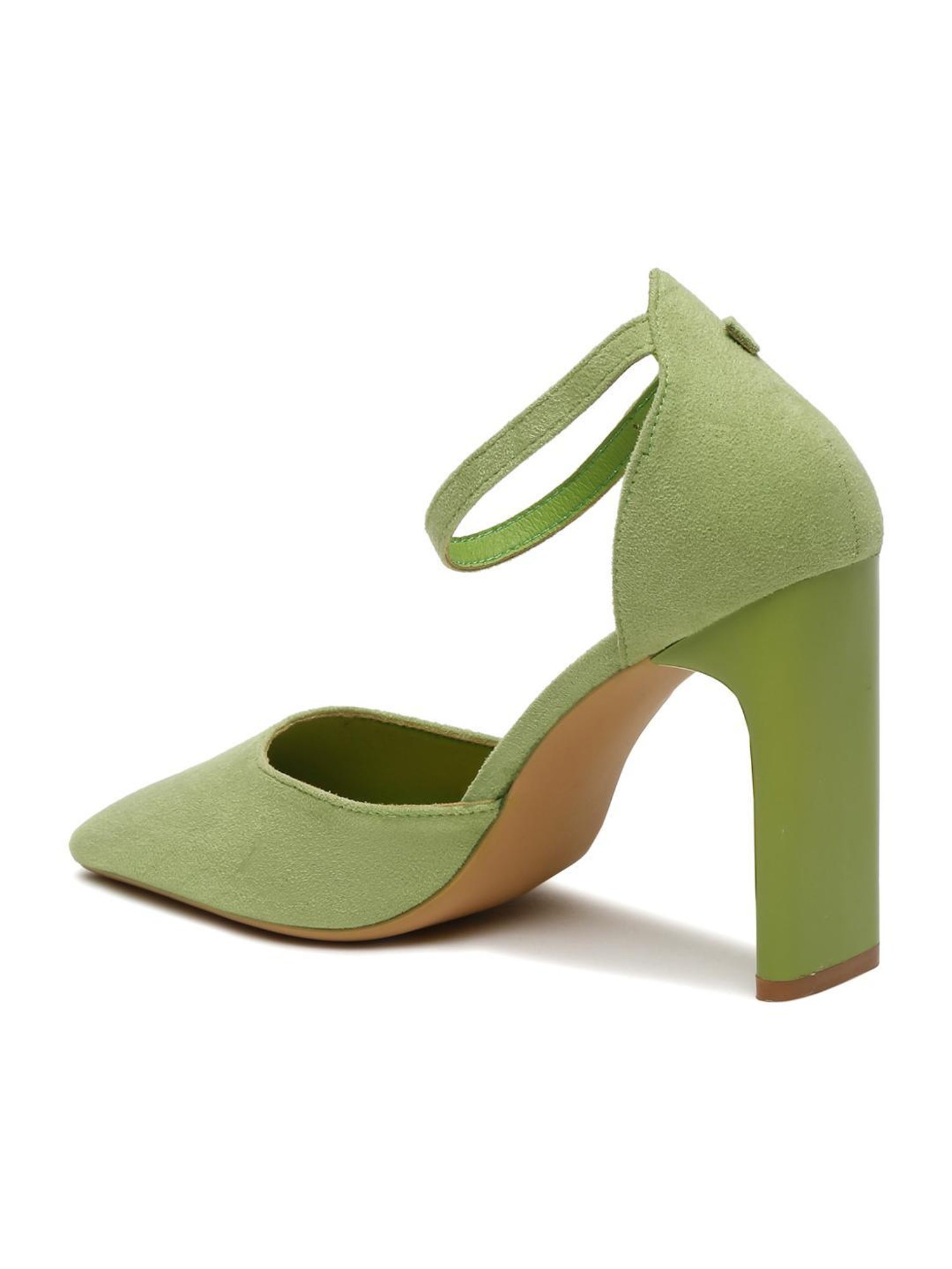 Flat N Heels Women's Green Ankle Strap Sandals