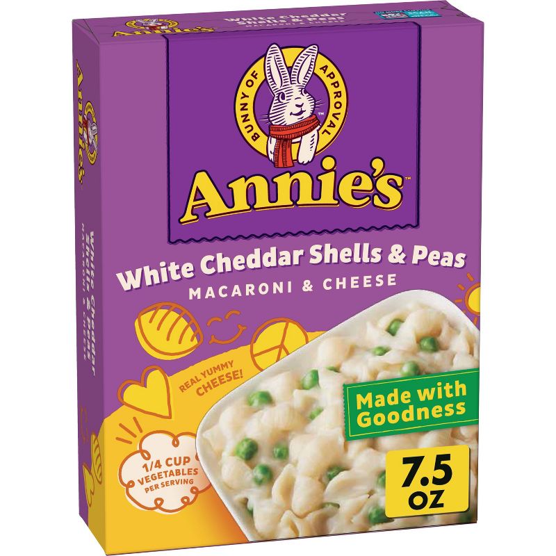 Annie's Frozen Macaroni & Cheese White Cheddar Shells & Peas - 7.5oz
