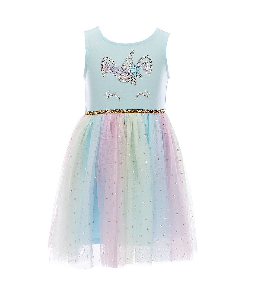 Zunie Little Girls 2T-6X Unicorn Rainbow Tutu Dress