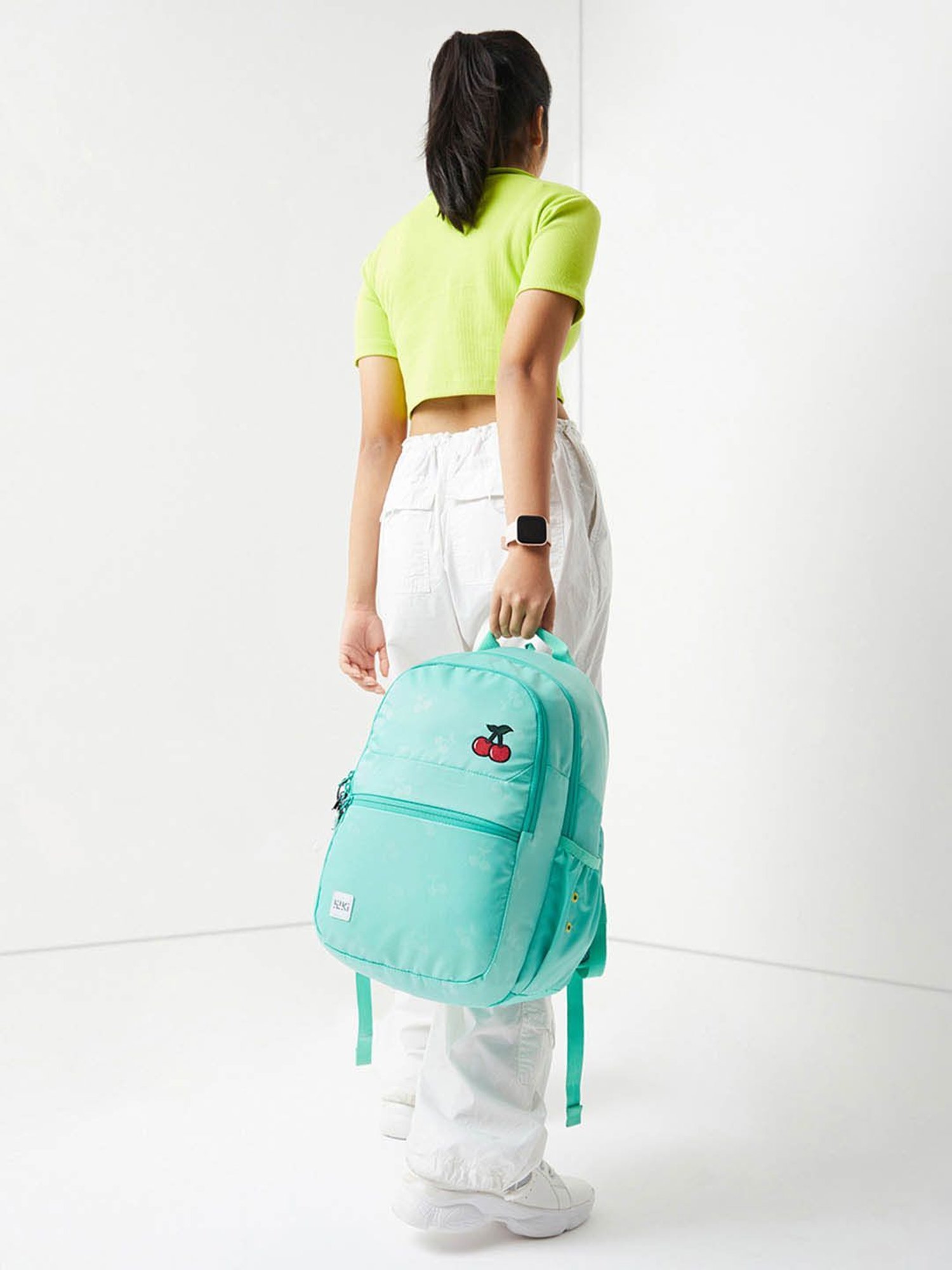 Wiki Back to School 1 Green Polyester Printed Backpack - 22 Ltrs