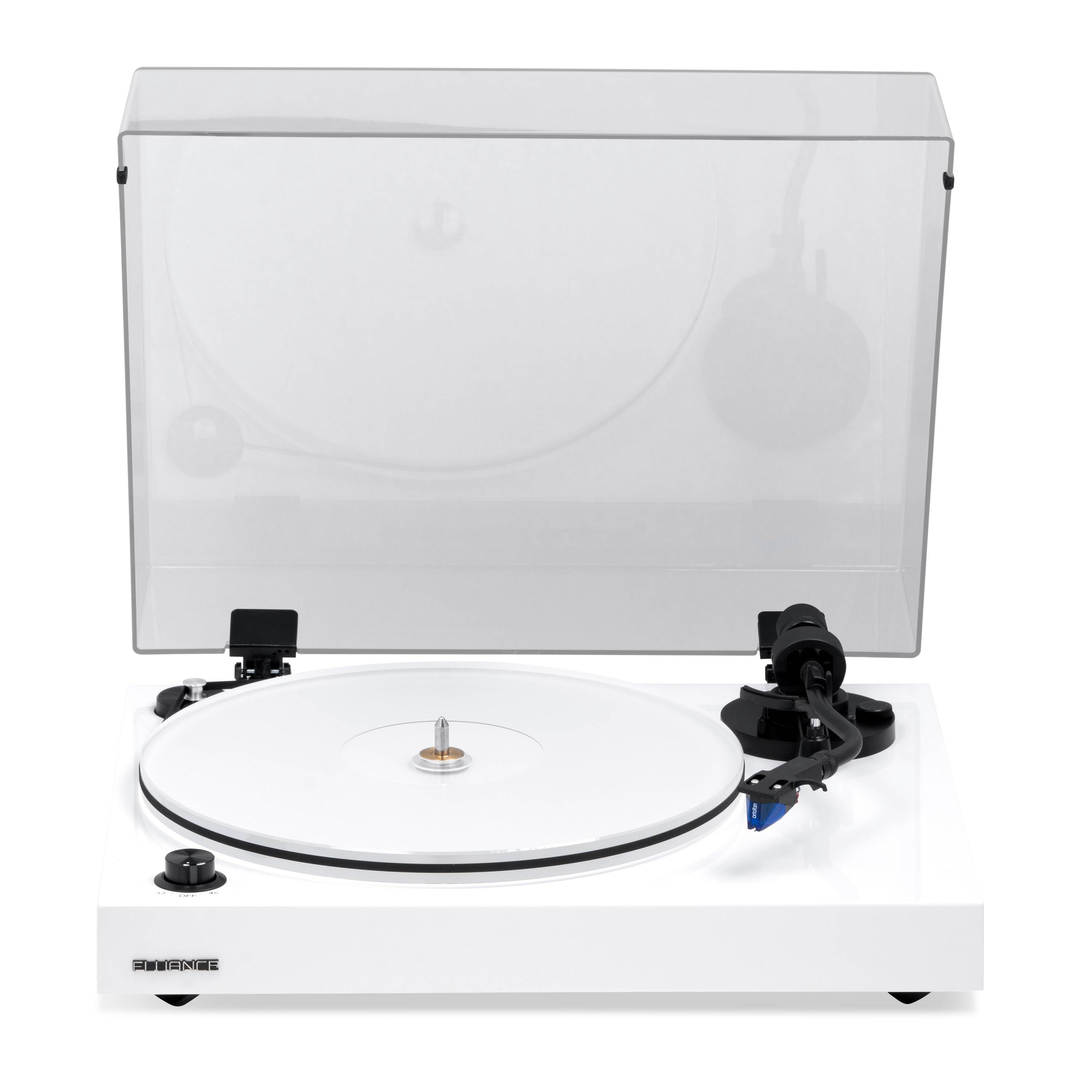 Fluance RT85 Reference High Fidelity Vinyl Turntable Record Player with Ortofon 2M Blue Cartridge, Acrylic Platter, Speed Control Motor, Solid Wood Plinth, Vibration Isolation Feet - Piano White