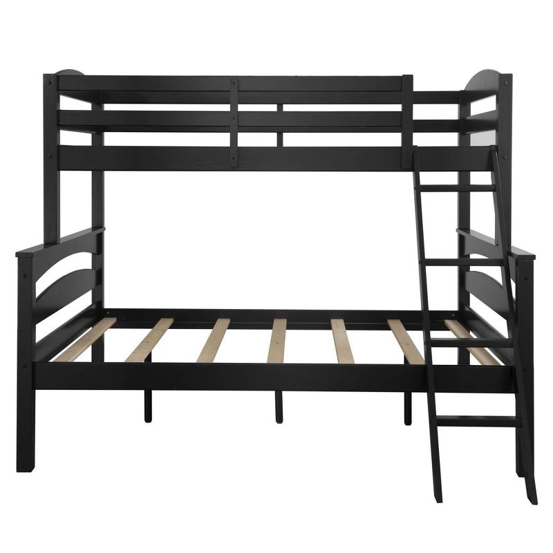 Twin over Full Maddox Wood Bunk Bed Frame for Kids' Black - Dorel Living