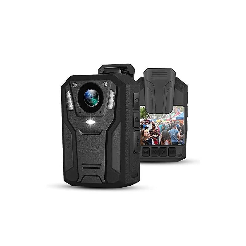 P100 1296P Body Mounted Camera 8-9hrs Recording Wearable Video Recorder Manually Night Vision for Law Enforcement (64G)