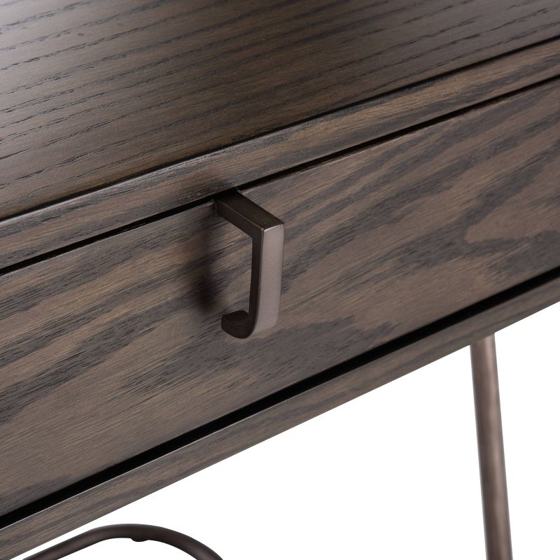 Ferrell Modern Wood Desk Dark Walnut - Safavieh