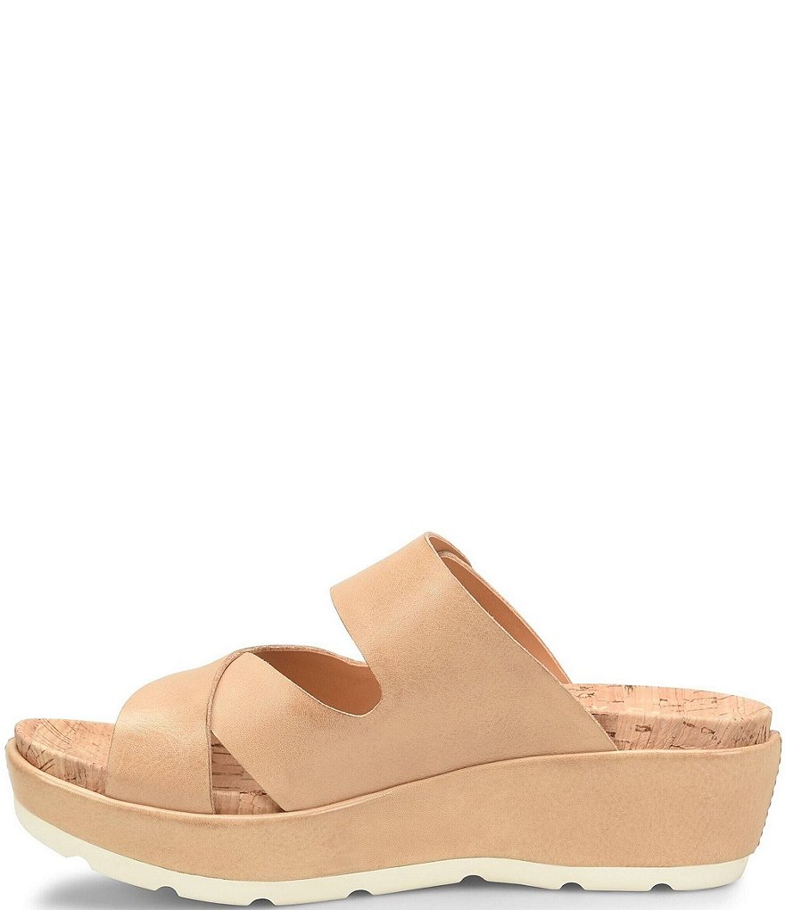 Kork-Ease Callie Leather Platform Wedge Slide Sandals