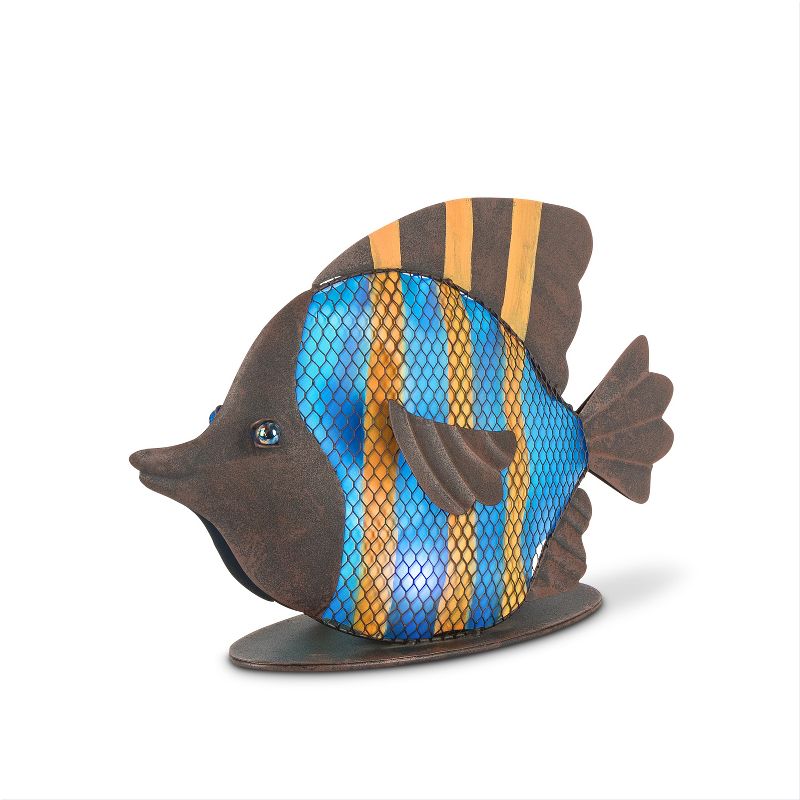 Garden Meadow 11" Solar Lighted Garden Meadow Mesh Fish