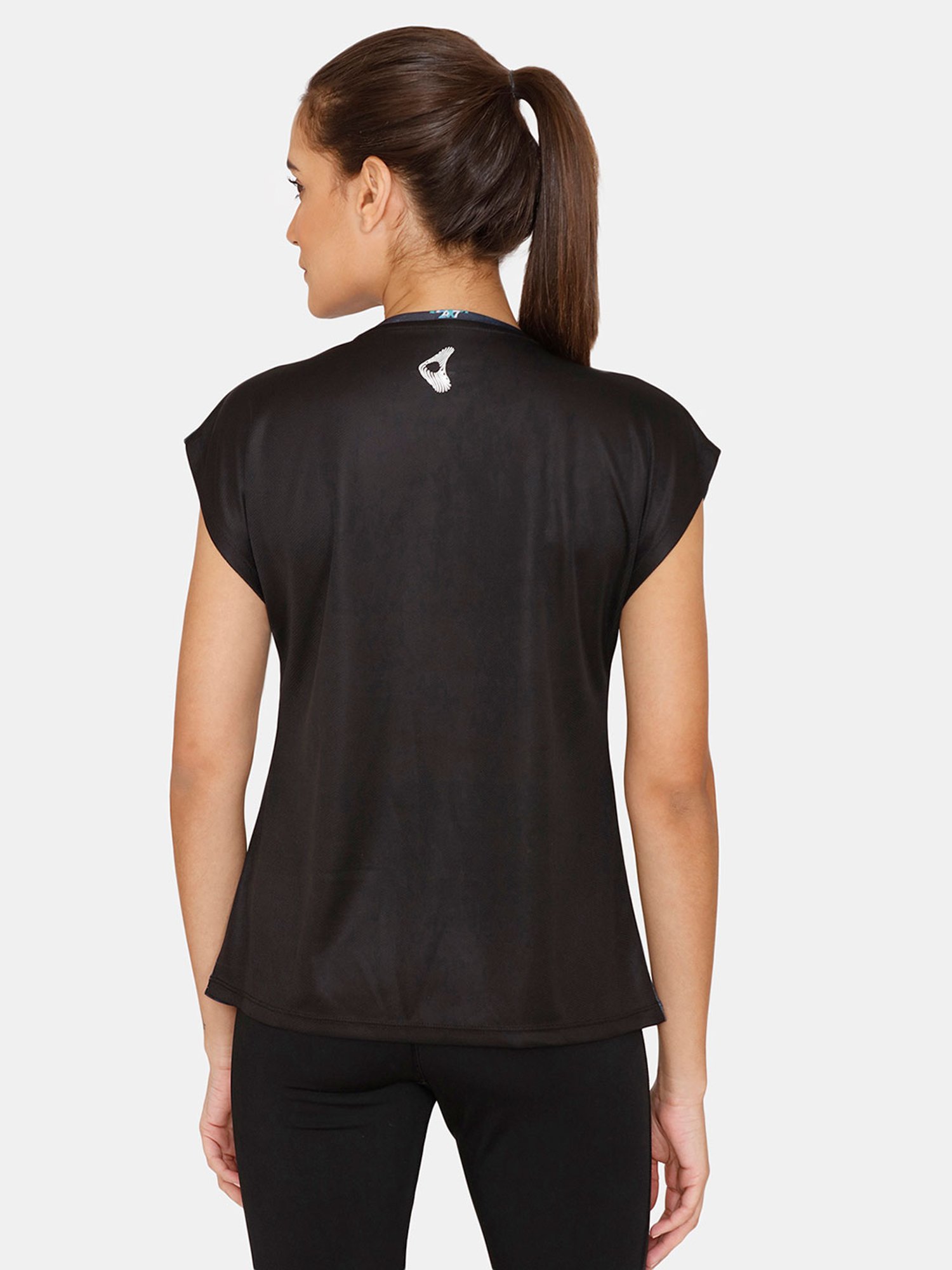 Zelocity by Zivame Black Printed T-Shirt