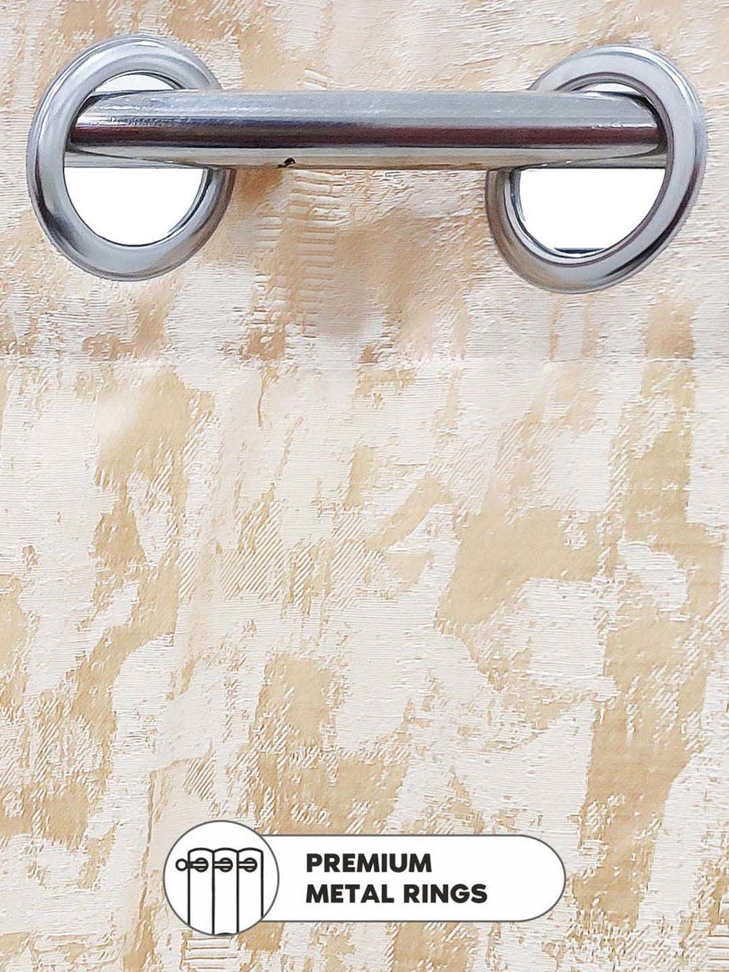 Bianca HOUSE OF LUX Beige Faux Silk 5 Ft. Window Curtain - Set of 2