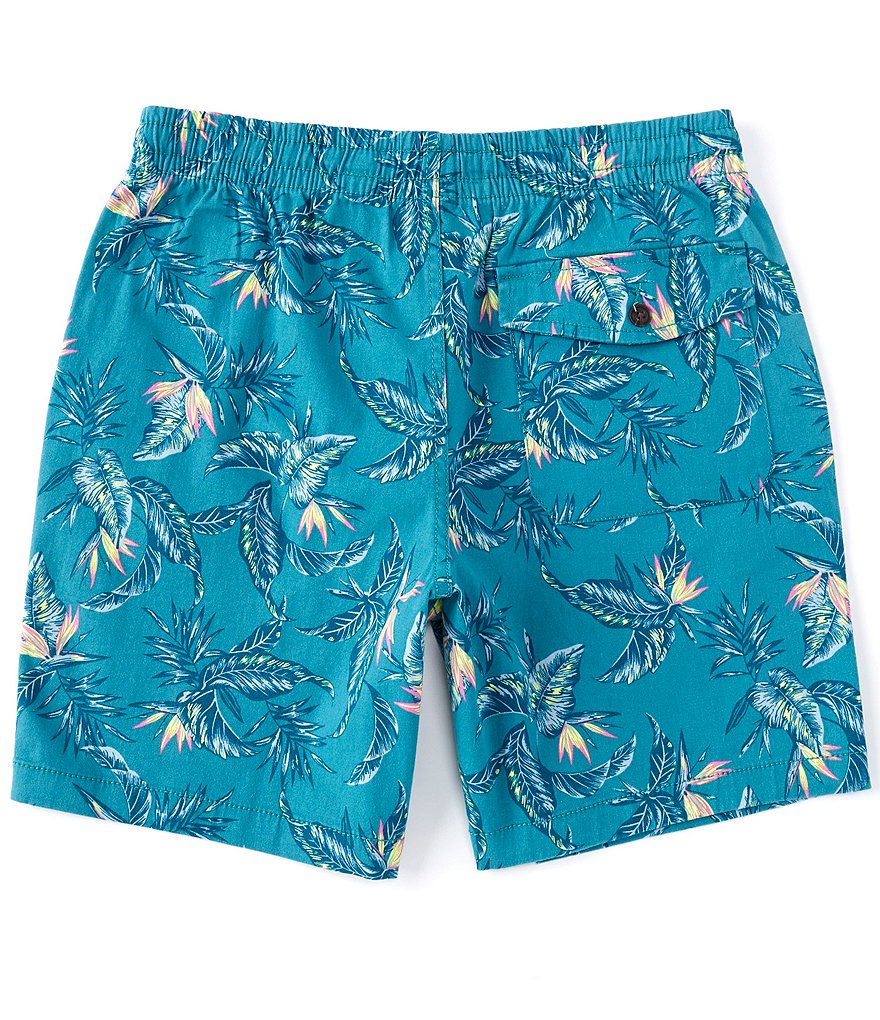 Iron Co. Yukon Twill Flat-Front 7#double; Inseam Jungle Floral Pull-On Shorts