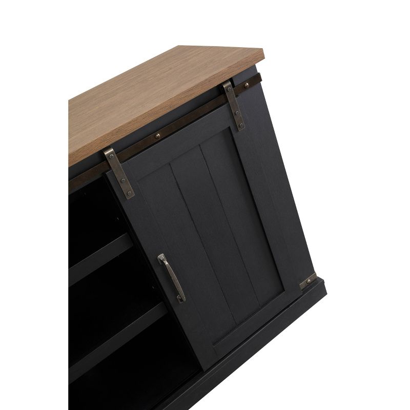 54" Sliding Doors TV Stand For TVs up to 60" Charcoal - Home Essentials