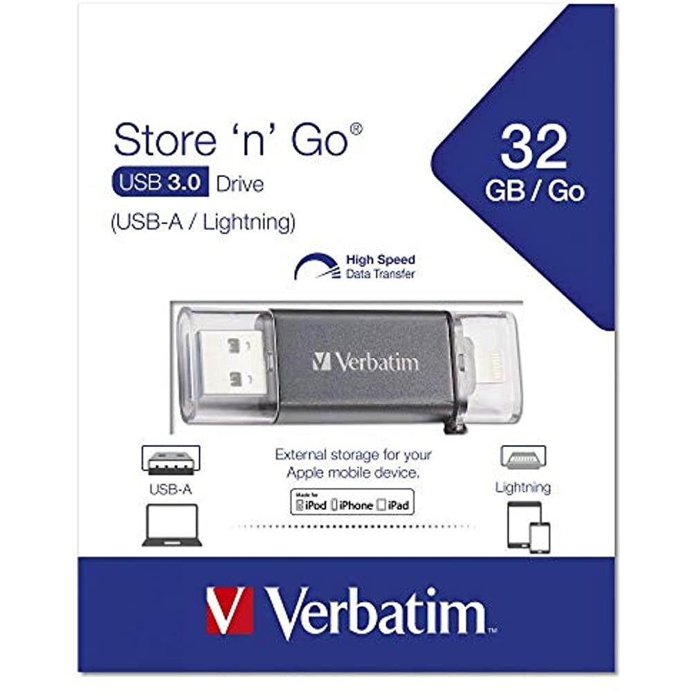VERBATIM CORPORATION 49304 16GB ISTORENGO DUAL FLASH DRIVE