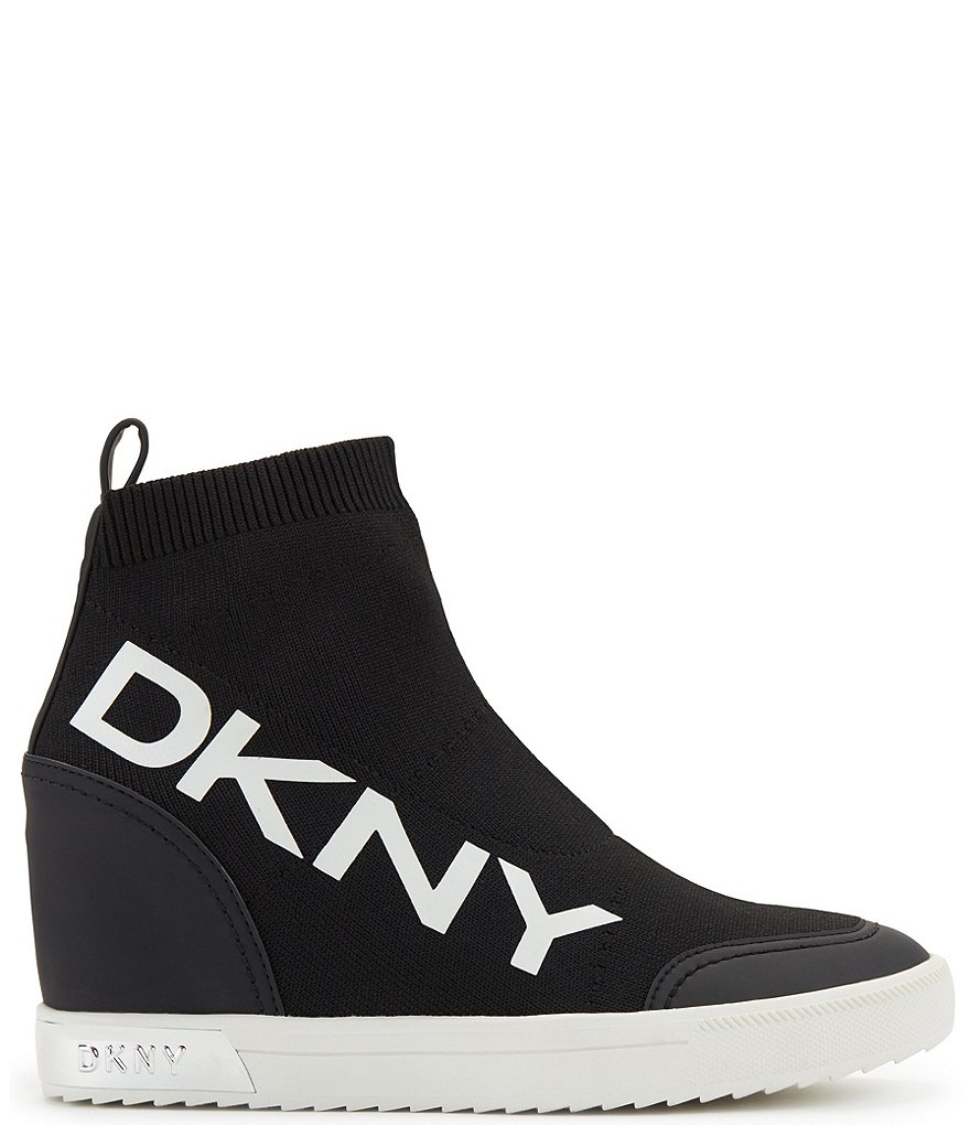 DKNY Catelin Hidden Wedge Logo Detail High Top Sock Sneakers