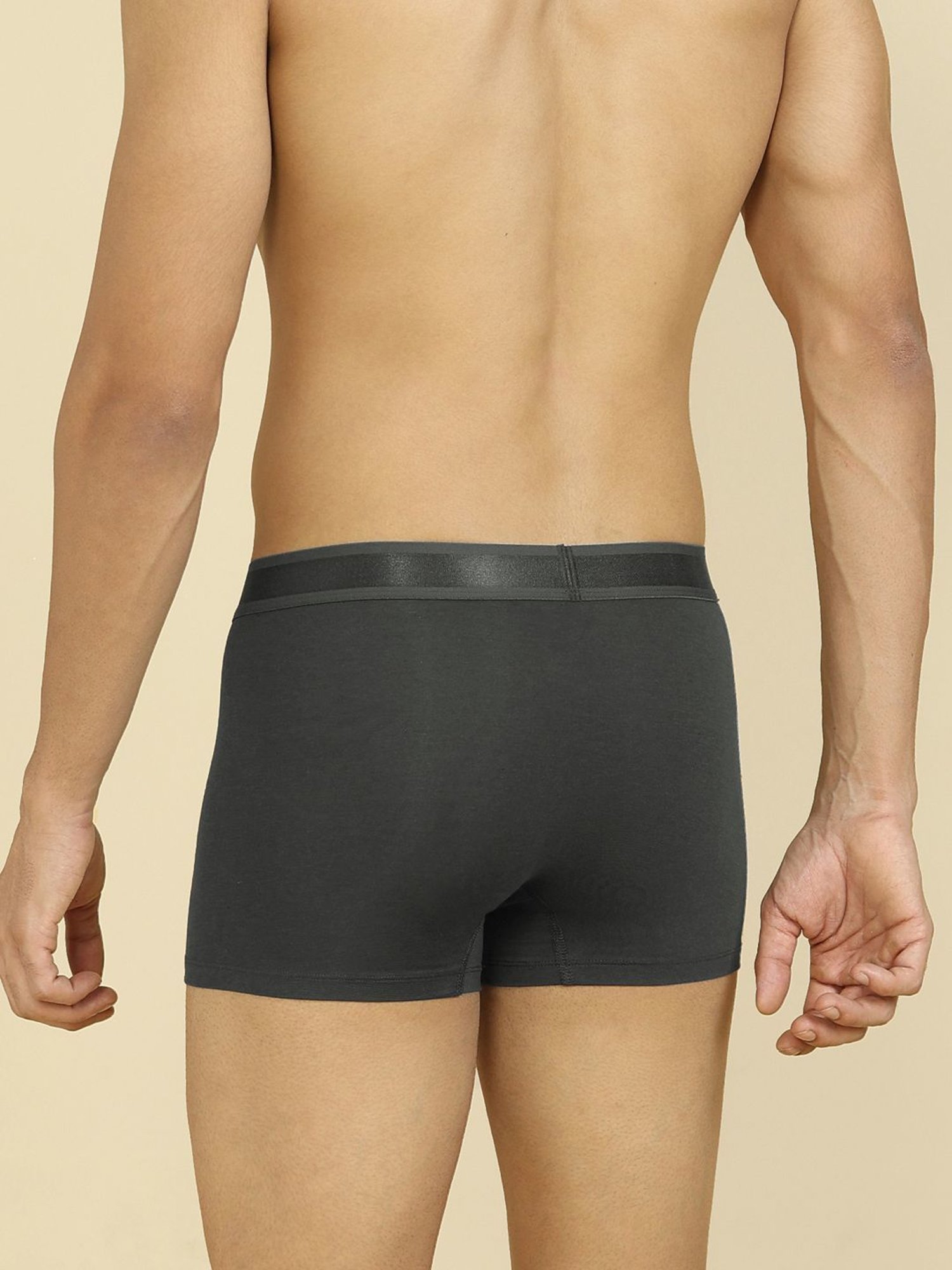 XYXX Charcoal Grey Cotton Regular Fit Trunks