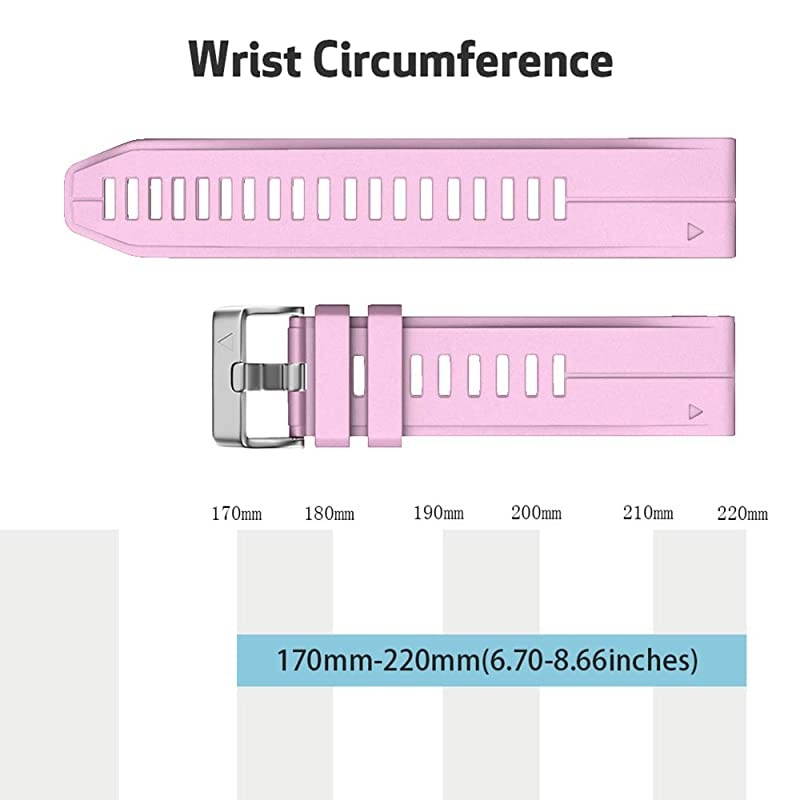 Compatible with Fenix 5S Plus Band Silicone Sport Watch Bands for Fenix 5SFenix 5S PlusFenix 6SFenix 6S ProD2 Delta S SmartwatchSilver BucklePink