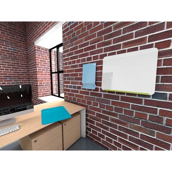 Ghent Link Board Magnetic Whiteboard 24"H x 30"W Lime Green Base/Gray Face