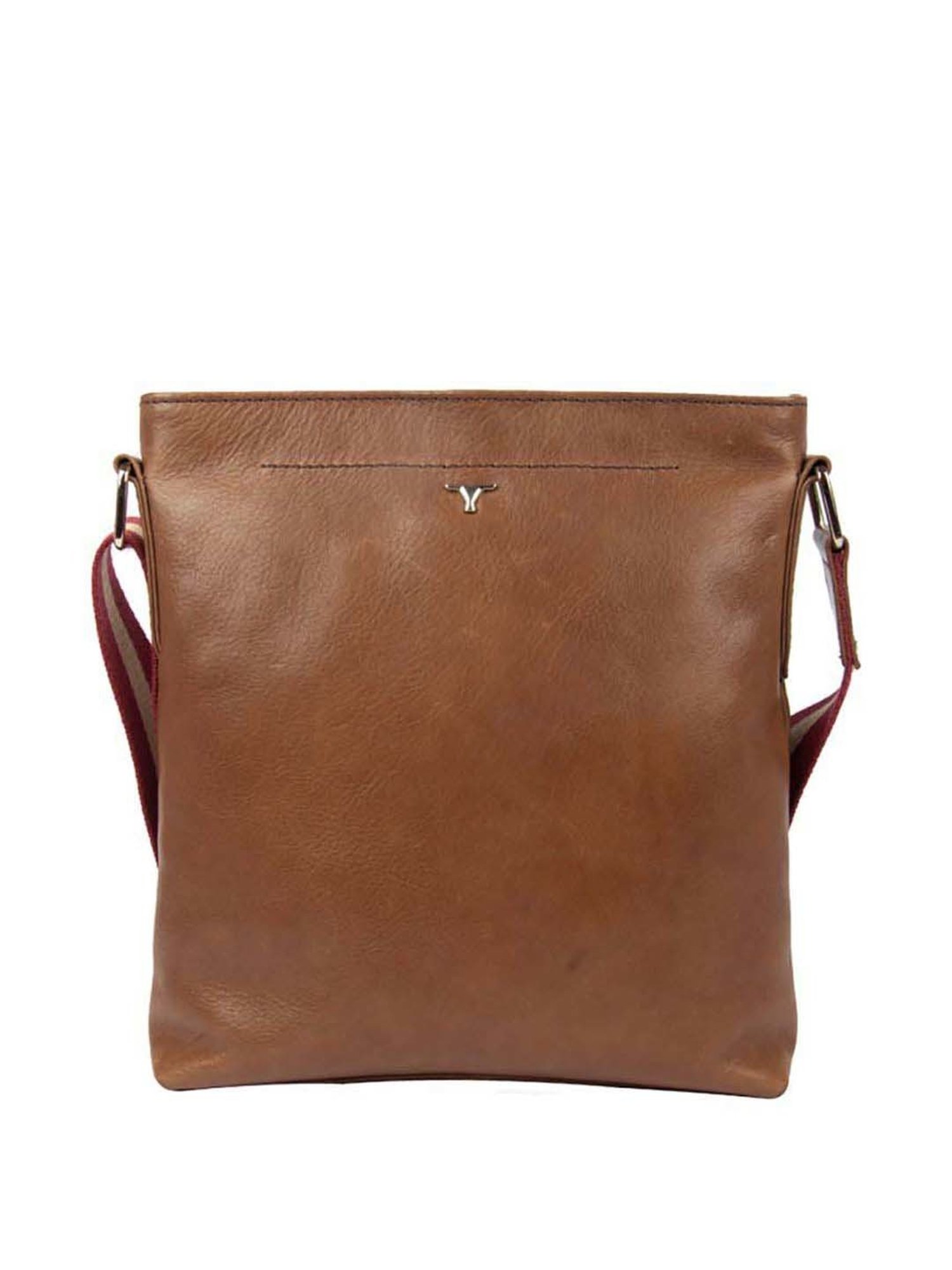 BULCHEE Tan Leather Medium Messenger Bag