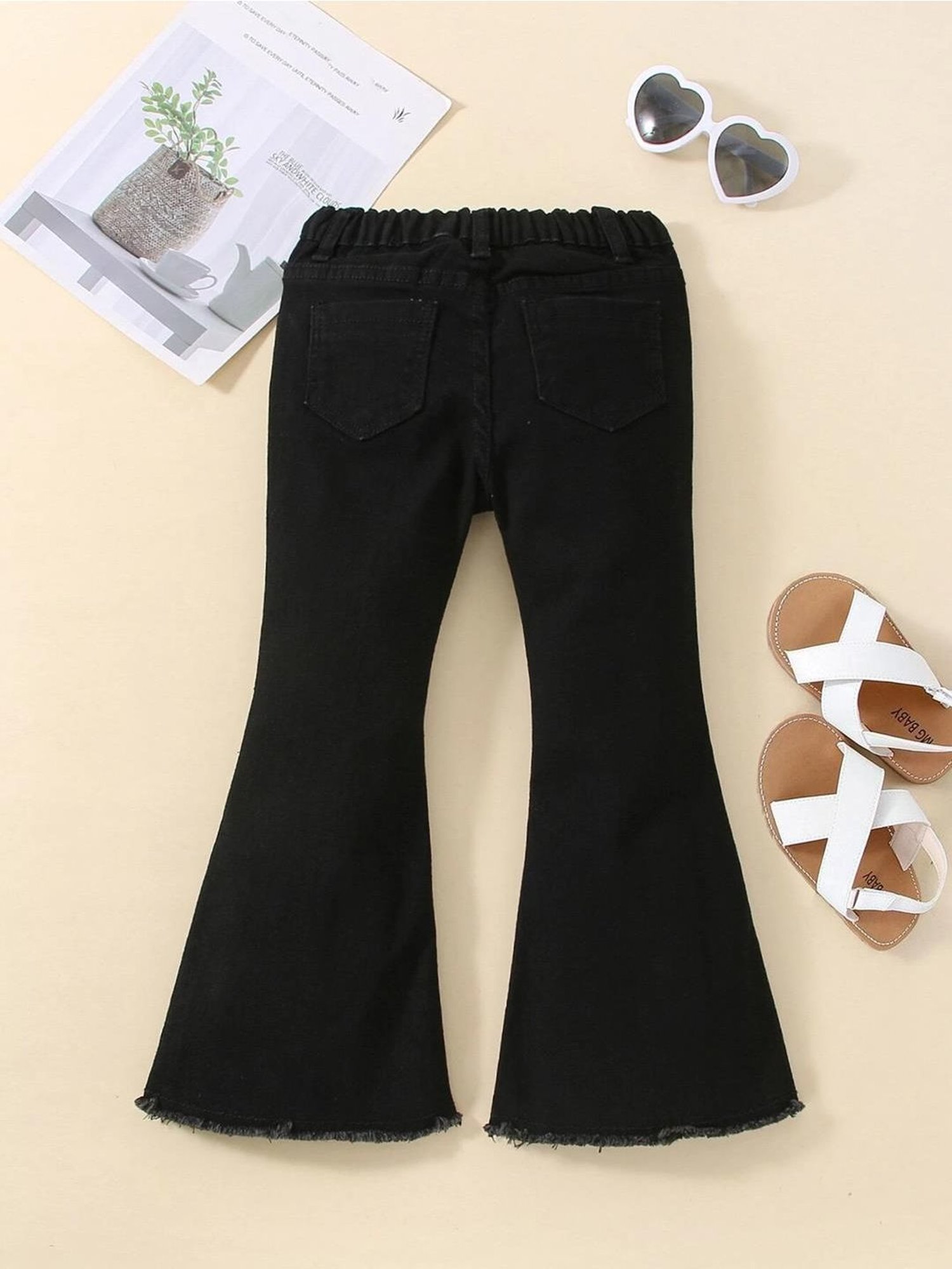 Kotty Girls Black Distressed Jeans