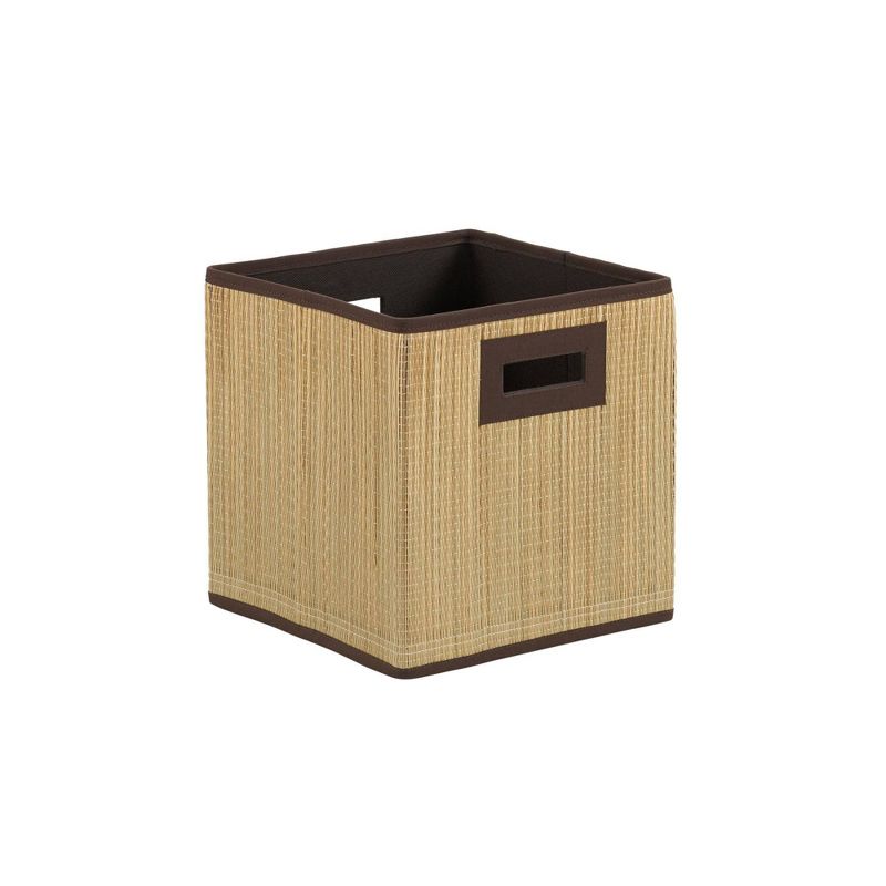 Household Essentials 3pc Grass Cloth Fabric Kids' Storage Bin Brown