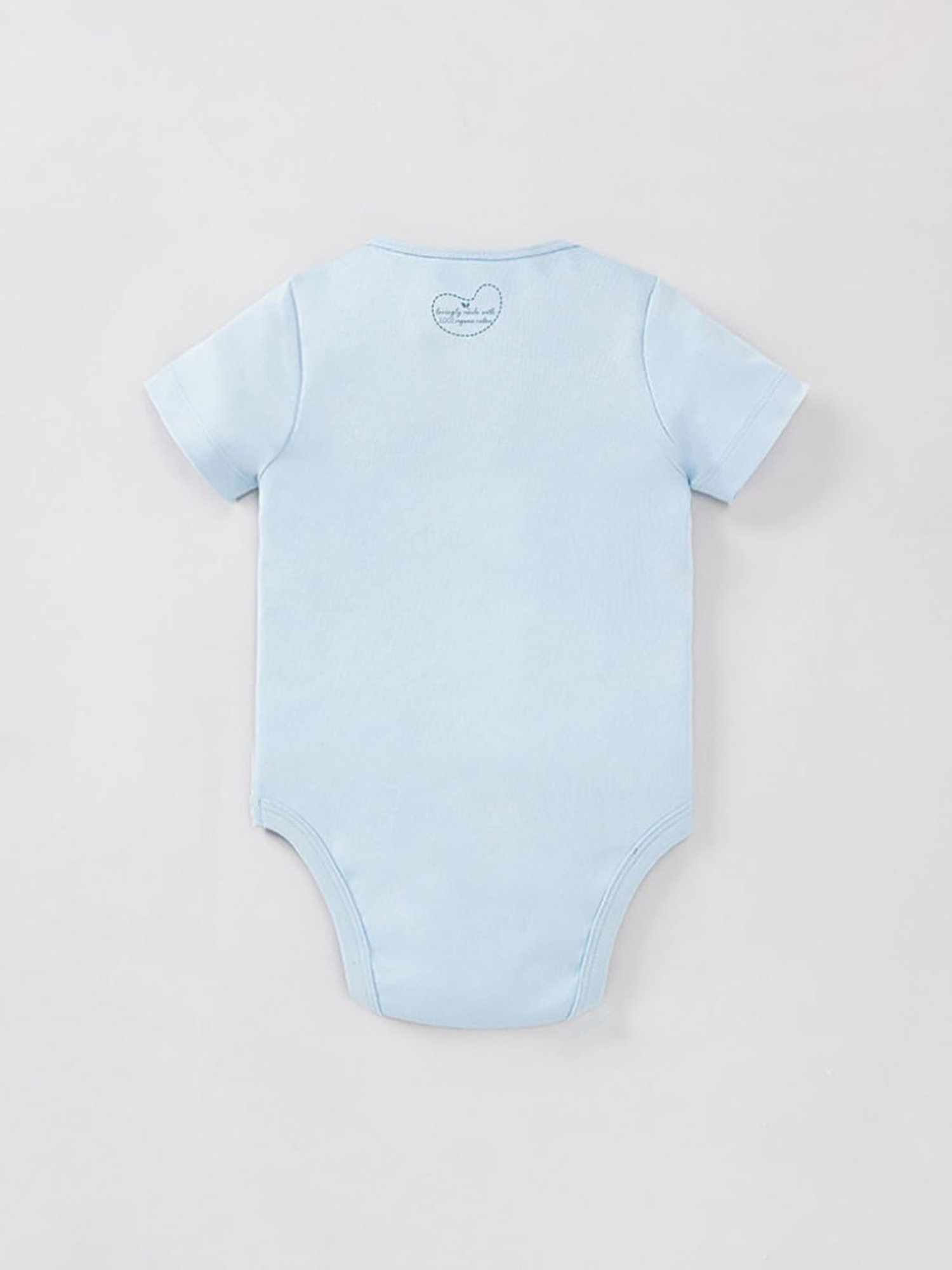 Ed-a-Mamma Baby Blue & White Printed Bodysuit (Pack Of 2)