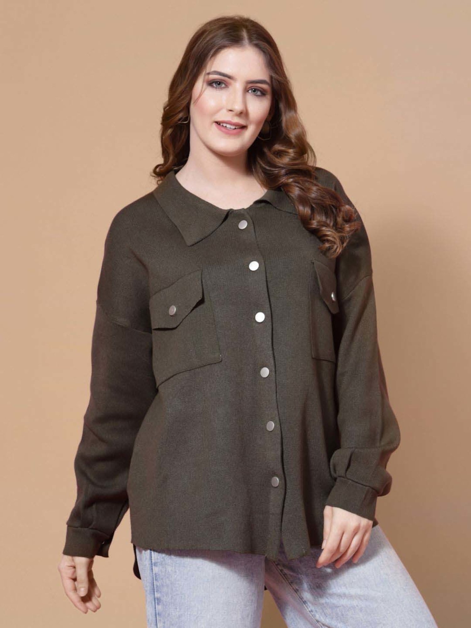 Mafadeny Green Plain Shirt