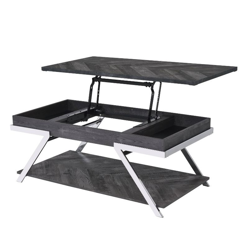 Roma Lift Top Cocktail Table Metal and Wood Dark Gray - Steve Silver Co.