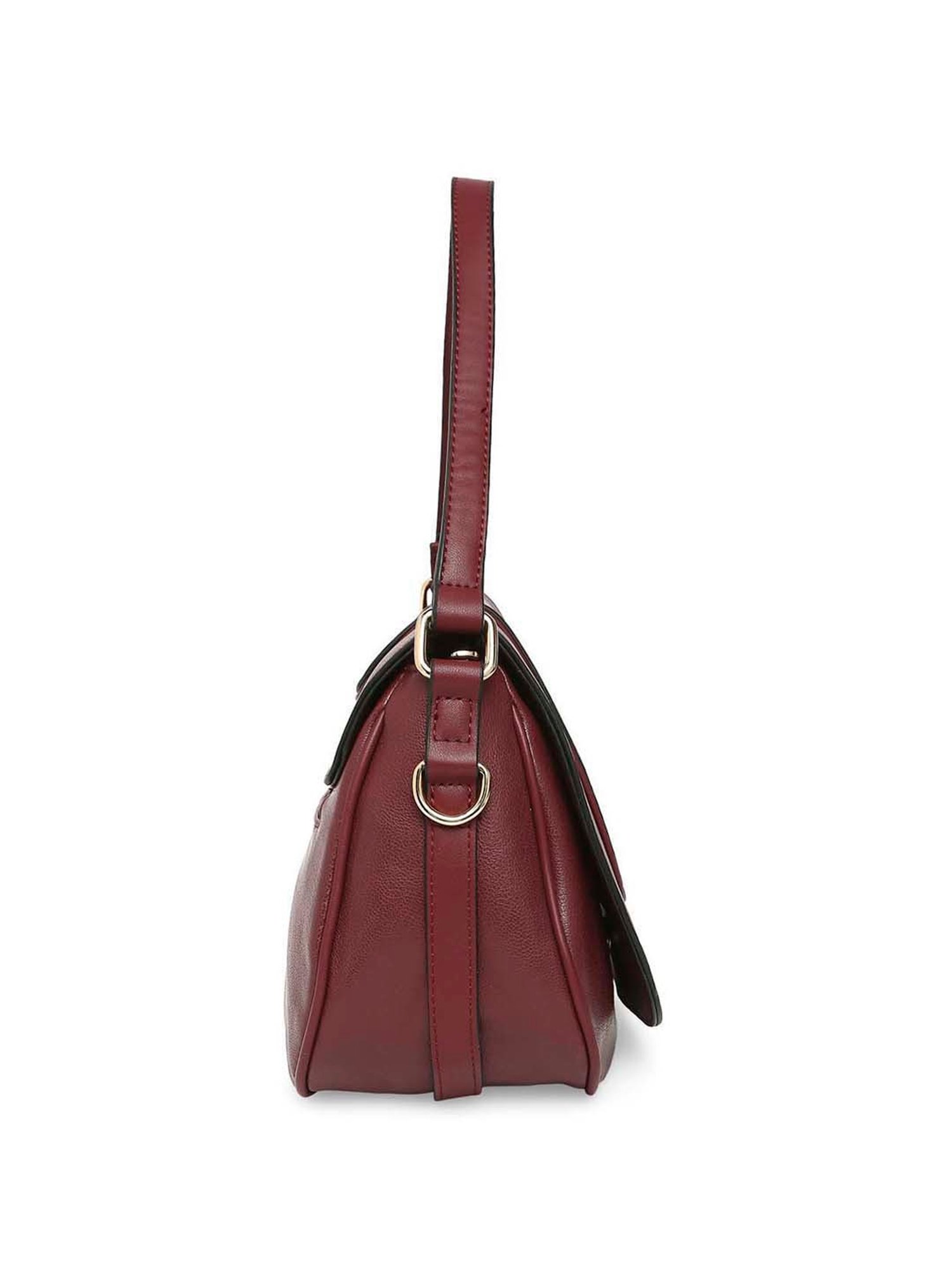 Marina Galanti Maroon Solid Medium Handbag