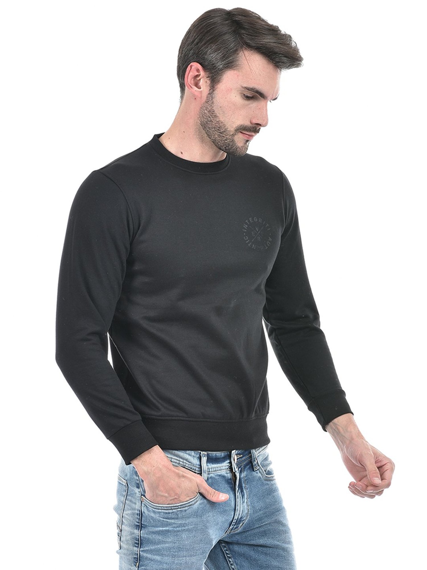 Integriti Black Regular Fit Sweatshirt