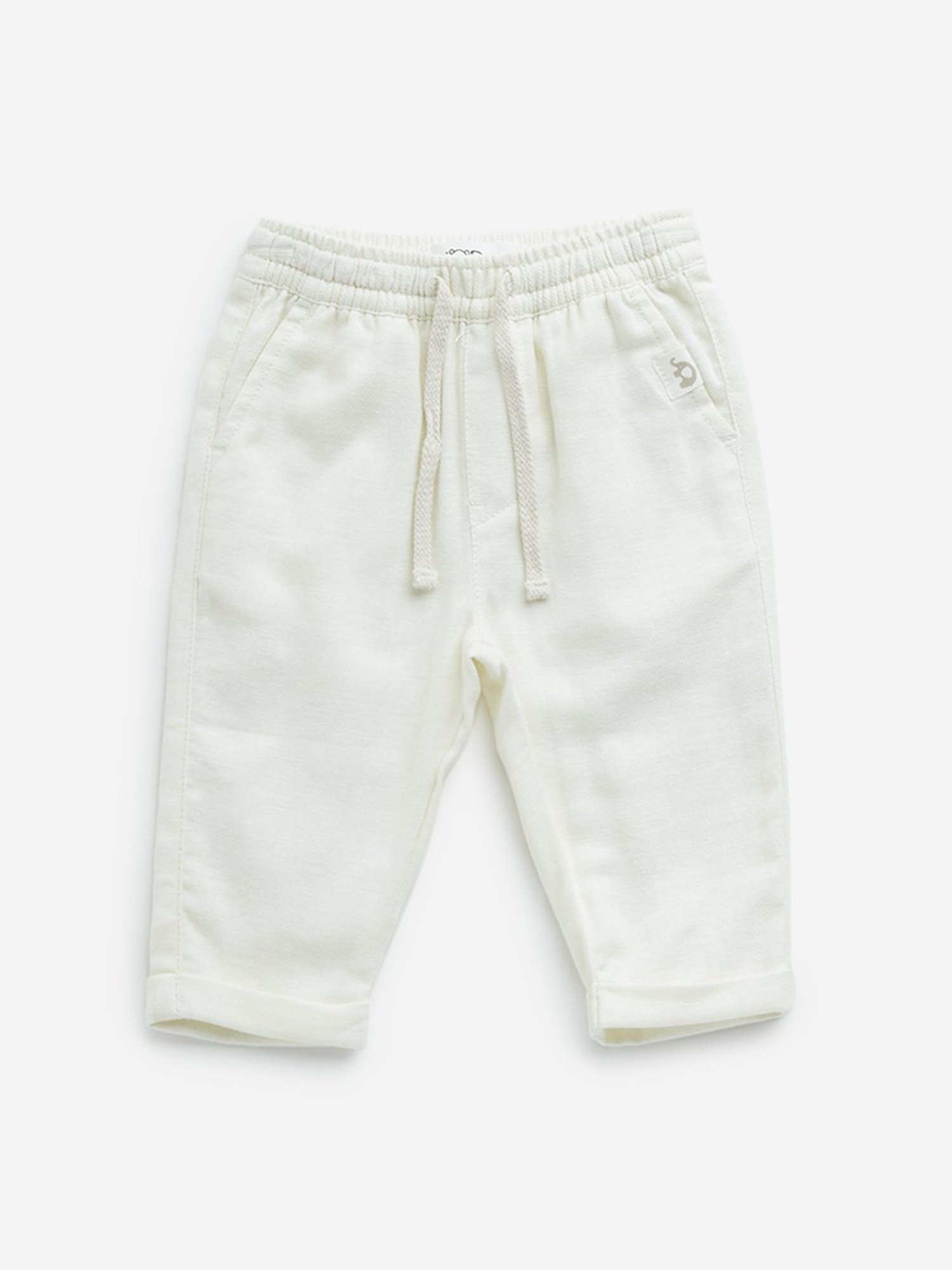 HOP Baby by Westside White Mid-Rise Cotton Blend Pants