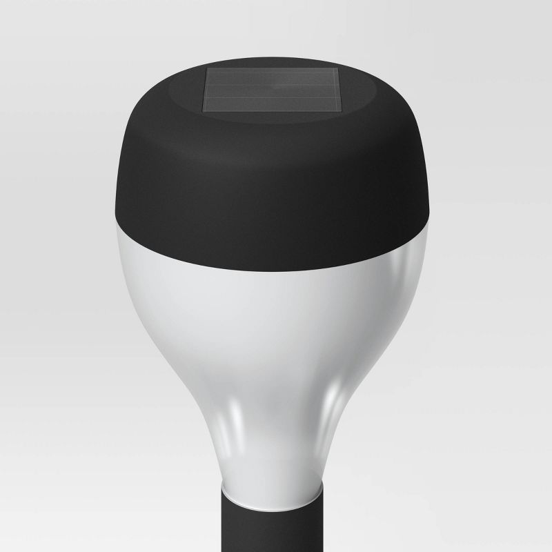 6pk Solar Rounded Pathway Lights Black - Room Essentials™