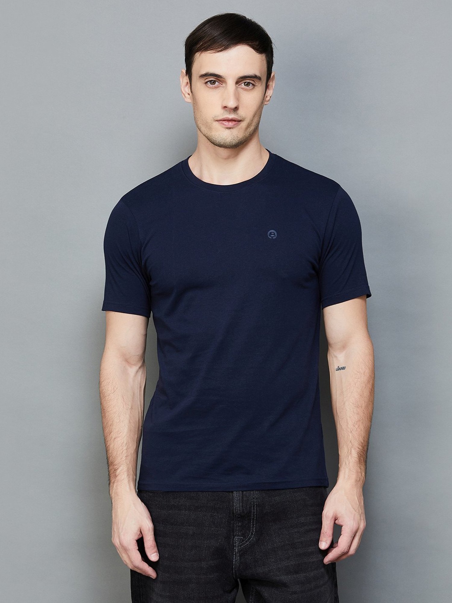 BOSSINI Pink Cotton Slim Fit T-Shirt - Pack of 3