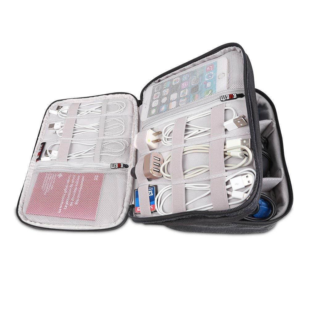 BUBM 3Pcs/Set Computer Cable Electronic Organizer Travel Packing Gadgets Bag Pouch for Cables,External Flash Drive,Mouse,Memory Card,Power Bank