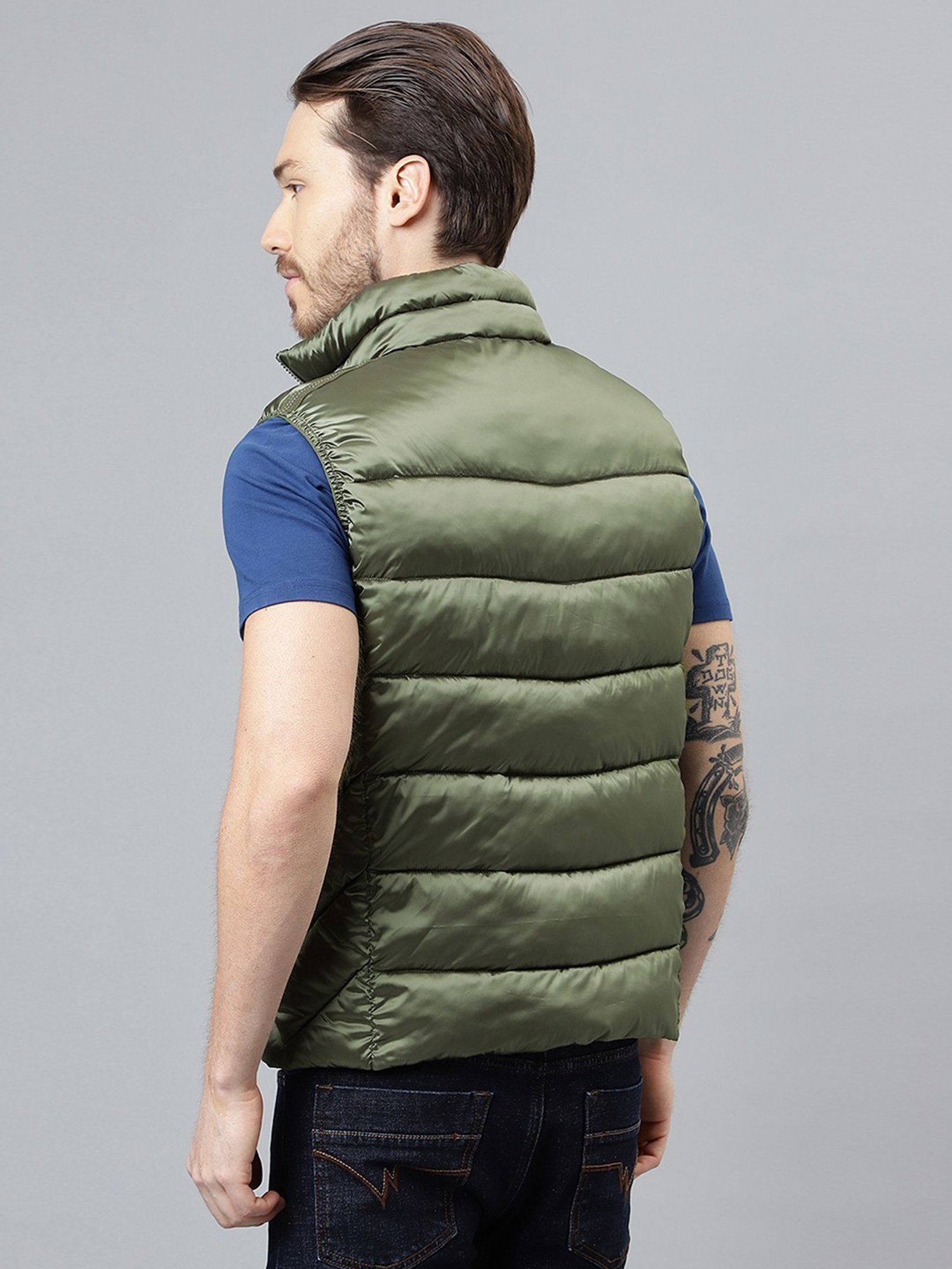 Woods Green Regular Fit Quilted Jacket