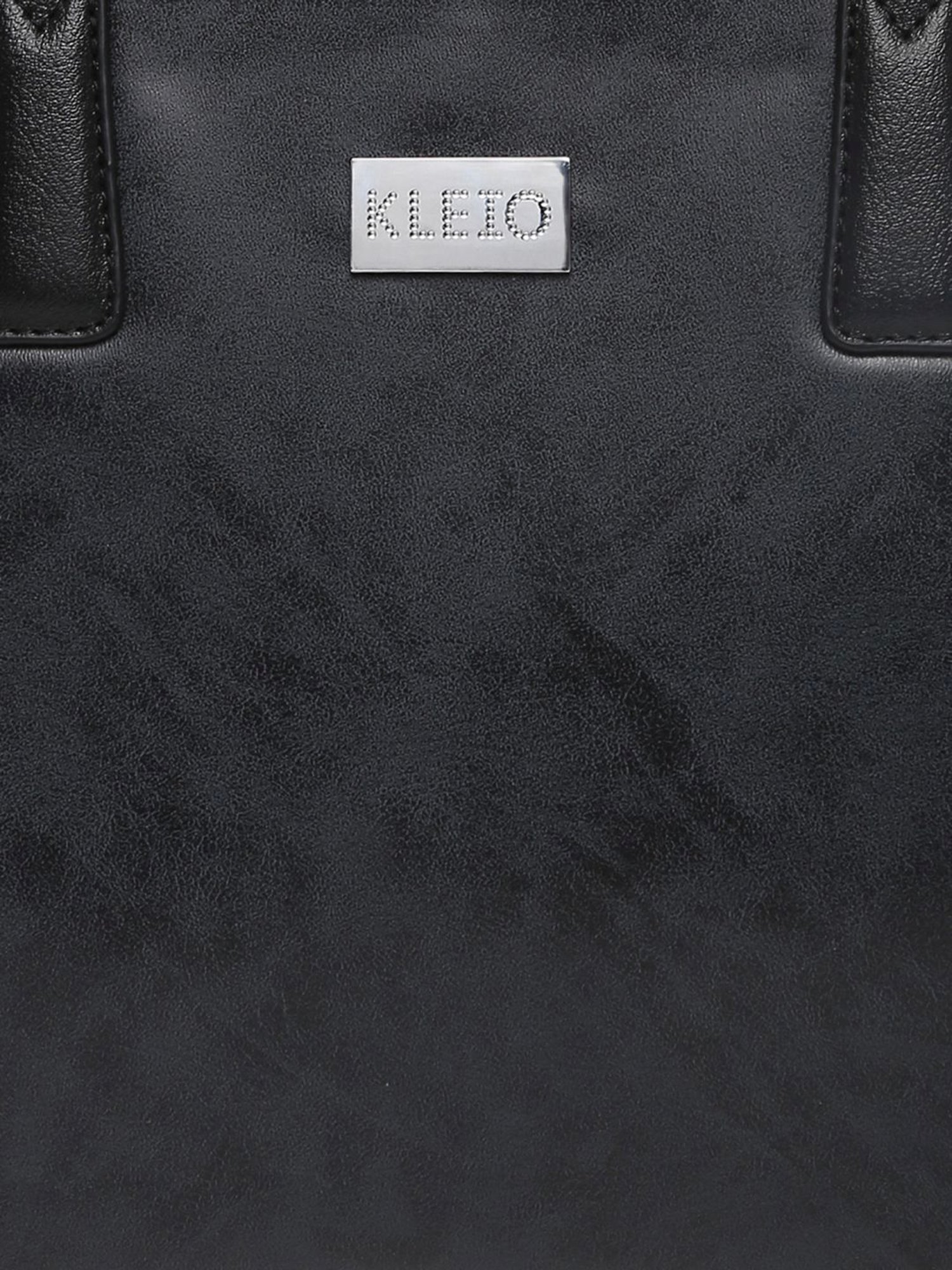 Tohl Avon Black Solid Medium Handbag