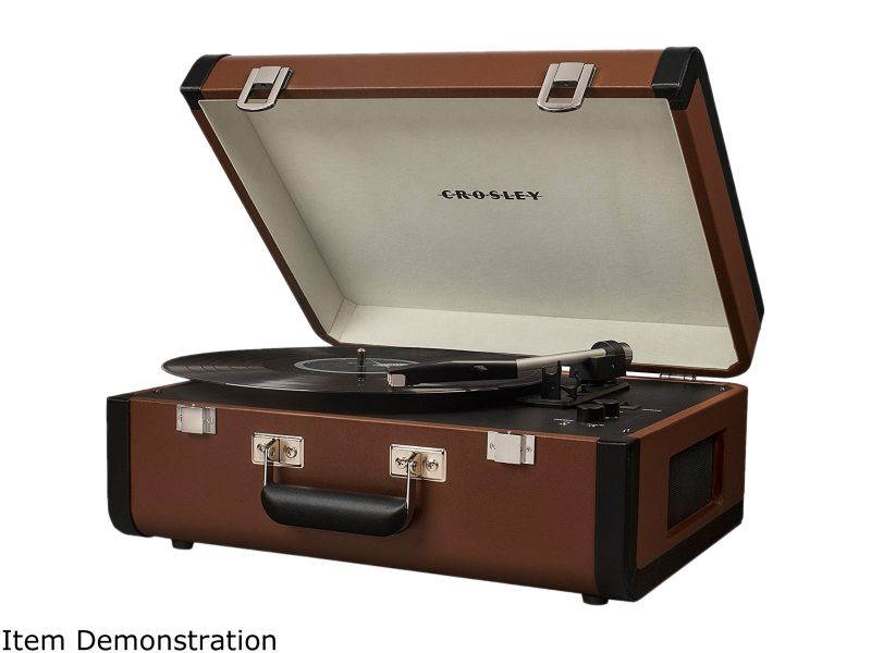 Crosley Portfolio Portable Turntable with Bluetooth - Brown & Black, CR6252A-BR