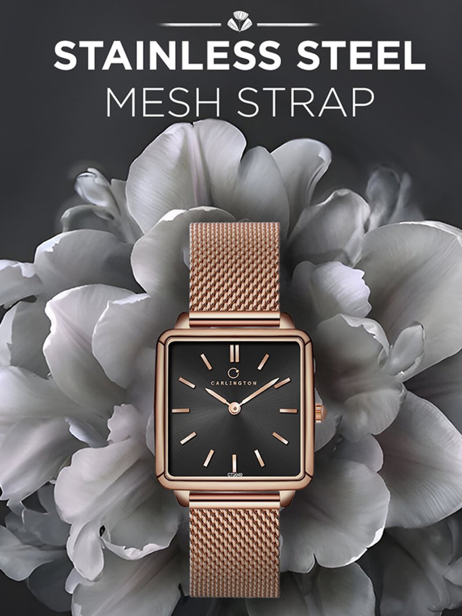 Carlington Iconic 2040 RoseBlack Analog Watch for Women