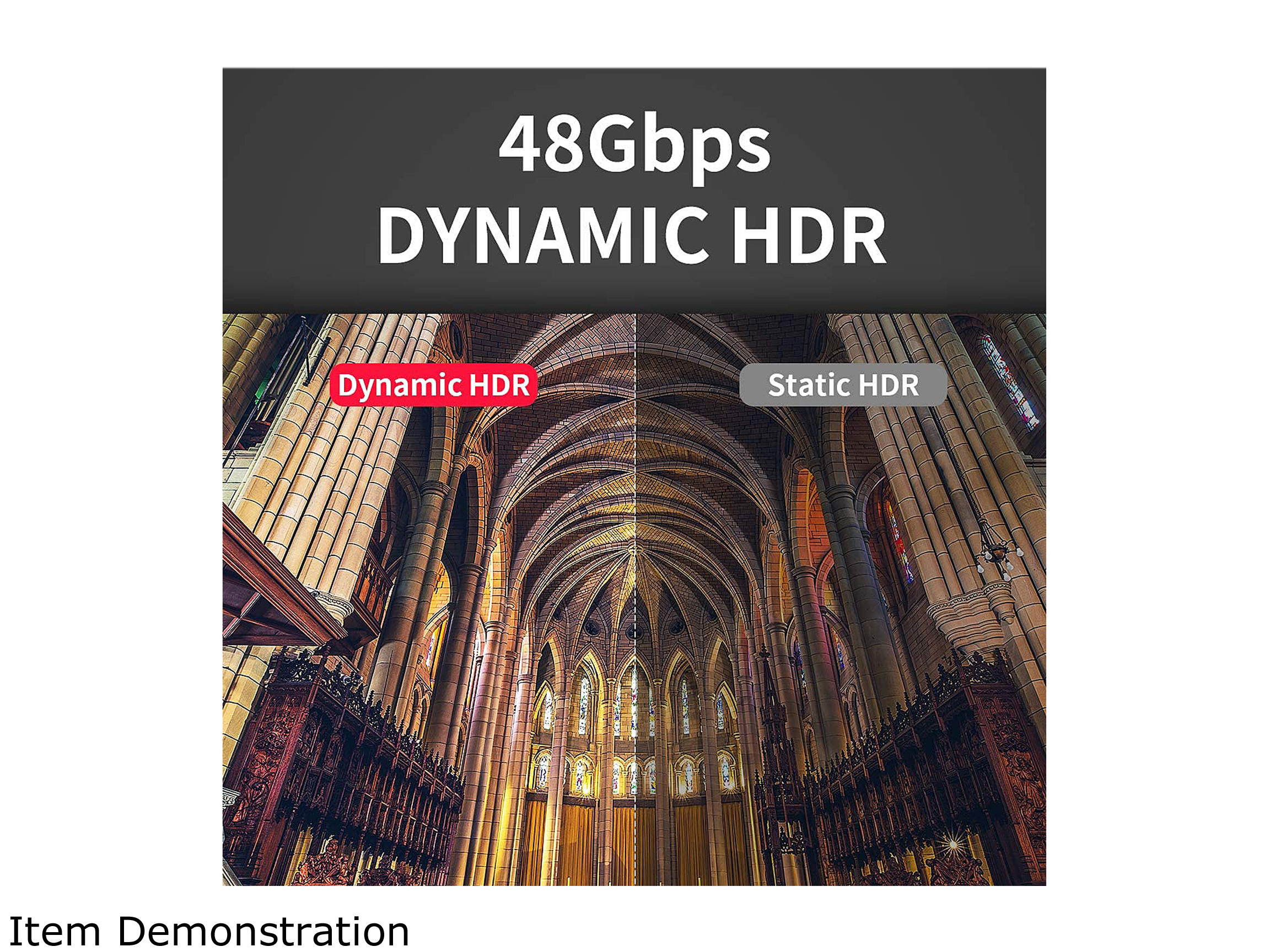 Omni Gear HD-3-21 3 ft. 8K HDMI Cable Ultra HD High Speed 48Gbps HDMI 2.1 Cable 8K 60Hz 4K 120Hz