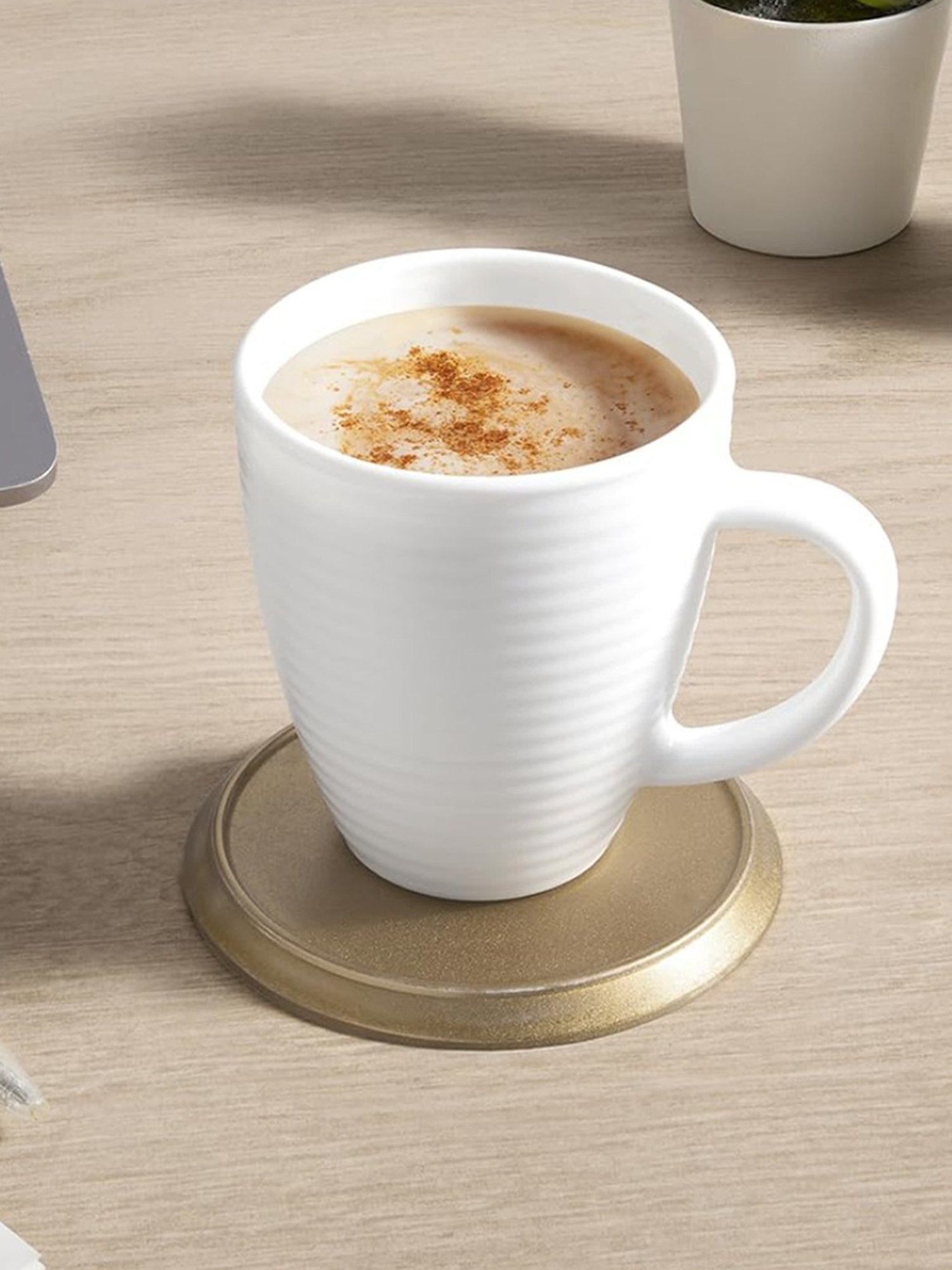 Larah by Borosil White Ceramic Mugs - Set of 2 240ml