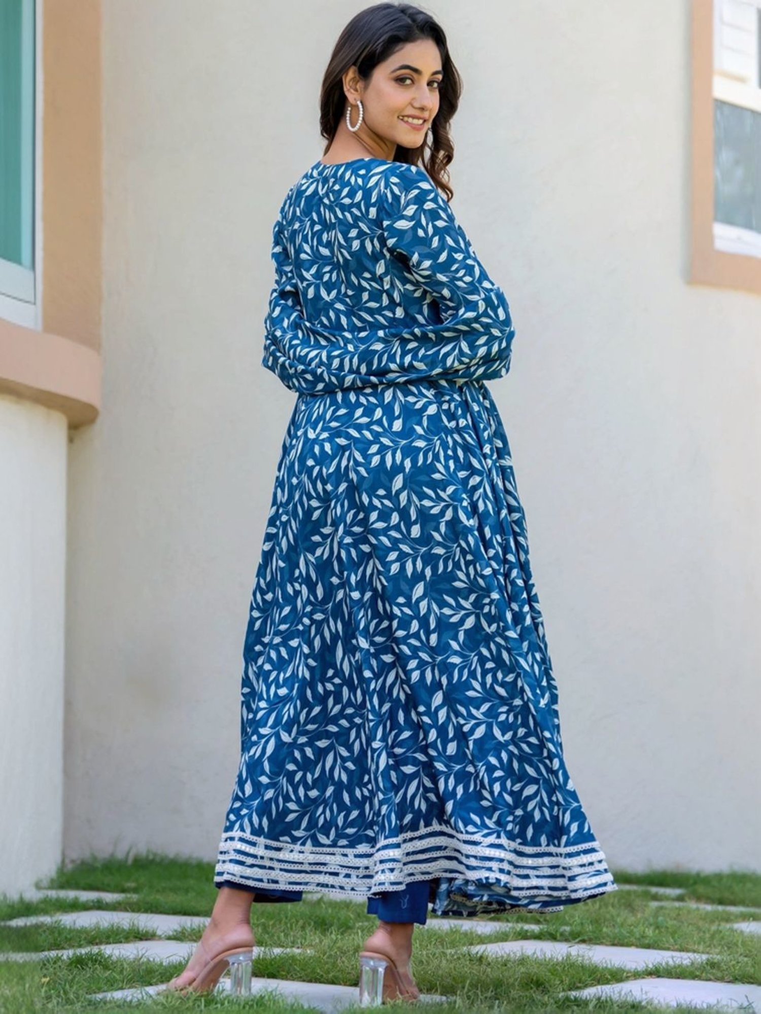 HOUSE OF JAMOTI Blue Printed Kurta Pant Set With Dupatta