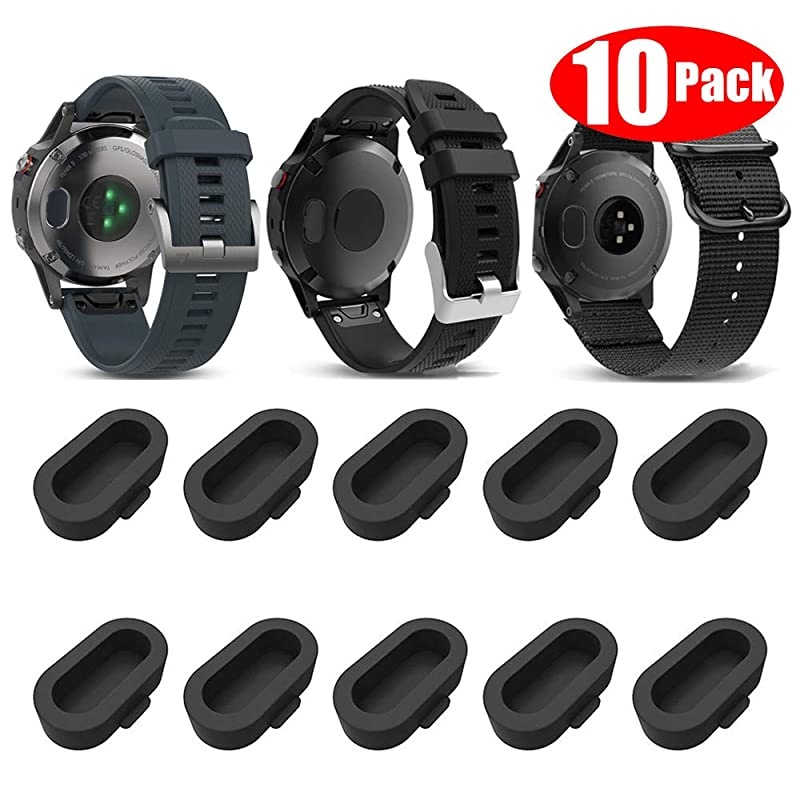 10 Pack Black Compatible Garmin Venu Charger Port Protector Silicone Antidust Plugs Caps Anti Dust Plug for Garmin InstinctFenix 6 6S 6X
