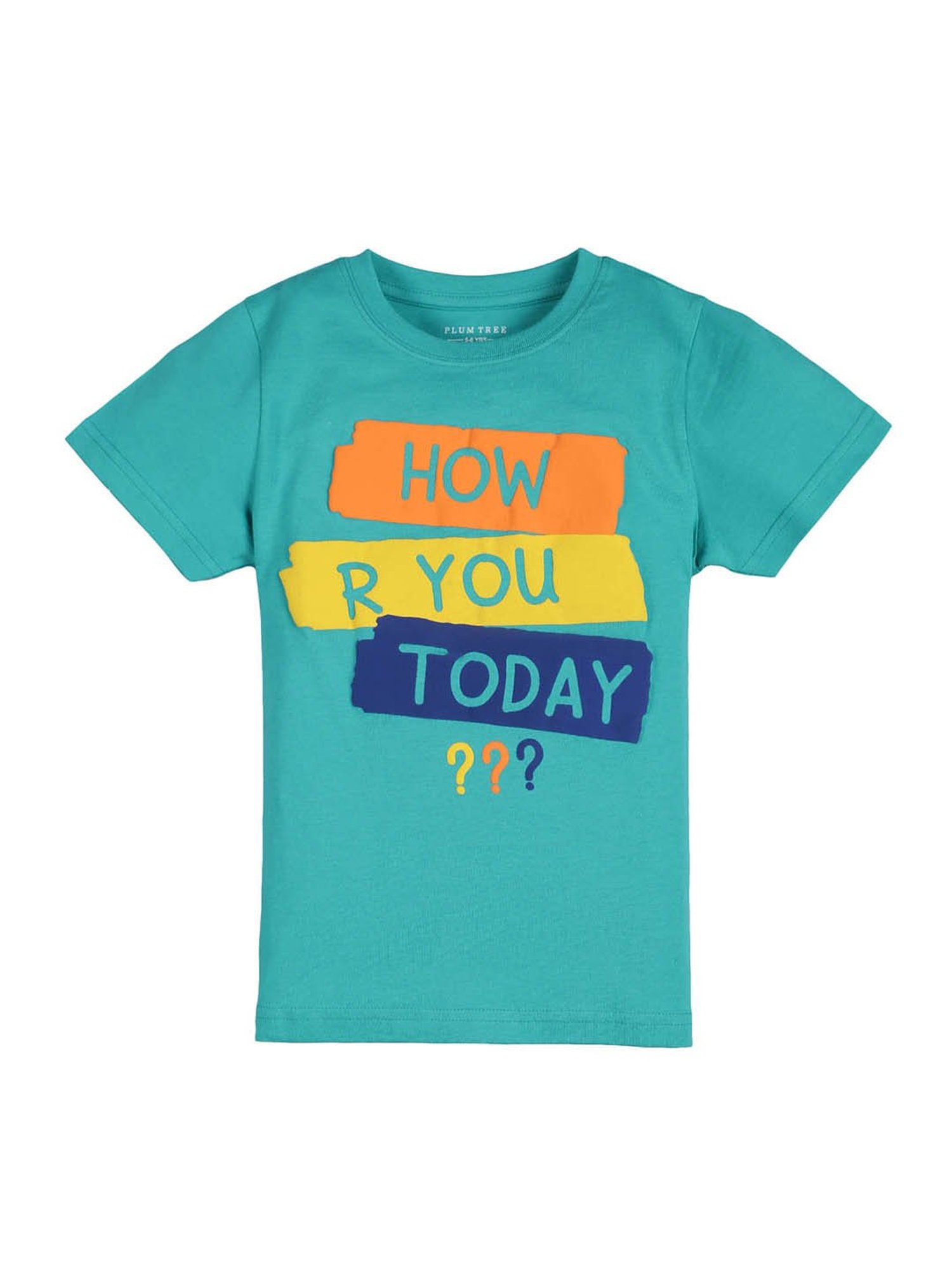 Plum Tree Kids Green & Yellow Printed T-Shirt with Shorts