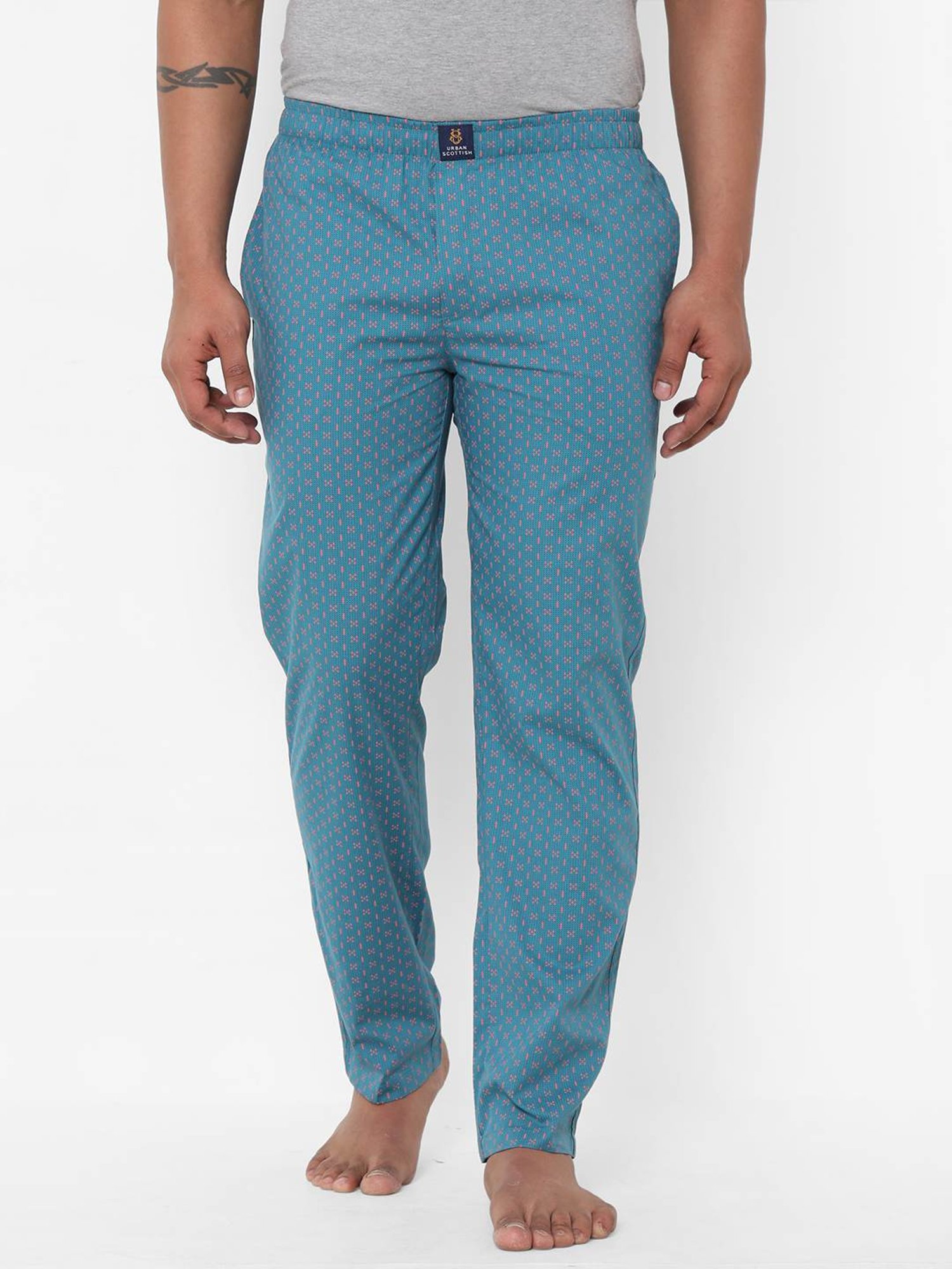 Crimsoune Club White Cotton Regular Fit Printed Lounge Shorts