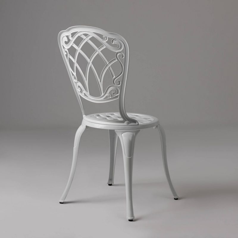 Palisade 3pc Aluminum Bistro Set in White - Balkene Home