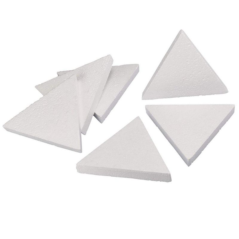 6 Pack Triangle Polystyrene Foam, Painting Activity for Kids, DIY Toy Puzzle, Arts & Crafts Supplies for School Project, 10 inches